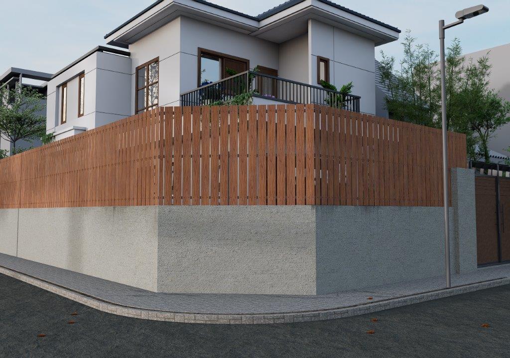 Compound wall extension using Everwood WPC Ultra planks